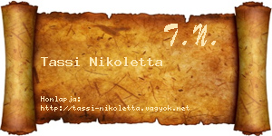 Tassi Nikoletta névjegykártya